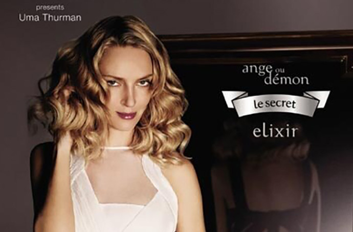 Ума Турман снимается в рекламе для нового Givenchy Ange ou Demon Le Secret Elixir
