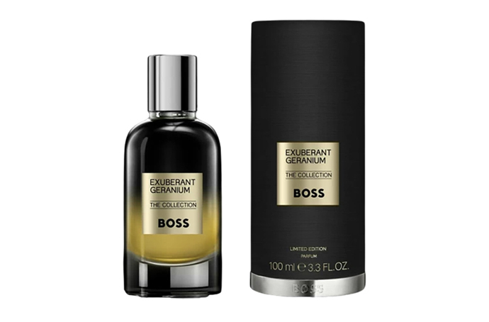 Hugo Boss Exuberant Geranium: строгость черной рубашки