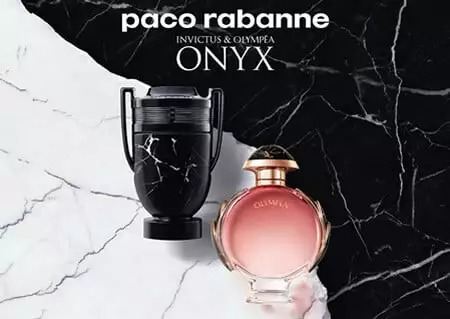 Paco Rabanne Olympea Onyx, Paco Rabanne Invictus Onyx: ониксовые боги известного бренда