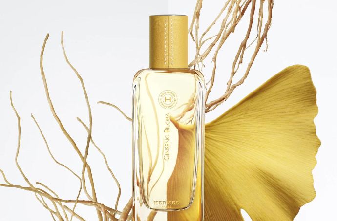 Парфюмерная графика в аромате Hermes Ginseng Biloba