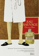 Первоначальное оформление рекламы аромата Eau Sauvage от Christian Dior