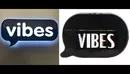 Слева – логотип компании Vibes Media, справа – флакон духов Kimoji Vibes