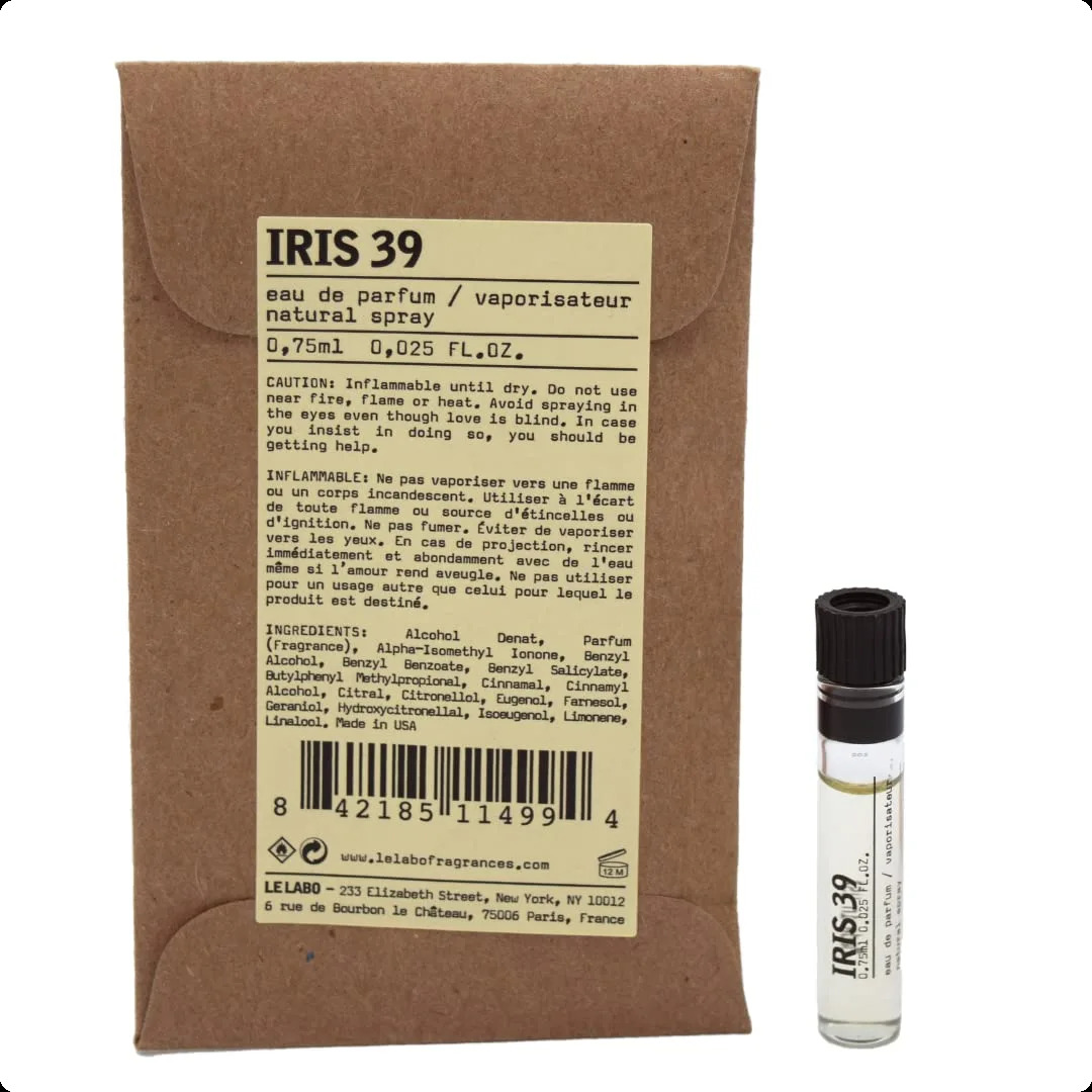 Миниатюра Le Labo Iris 39 Парфюмерная вода 0.75 мл - пробник духов