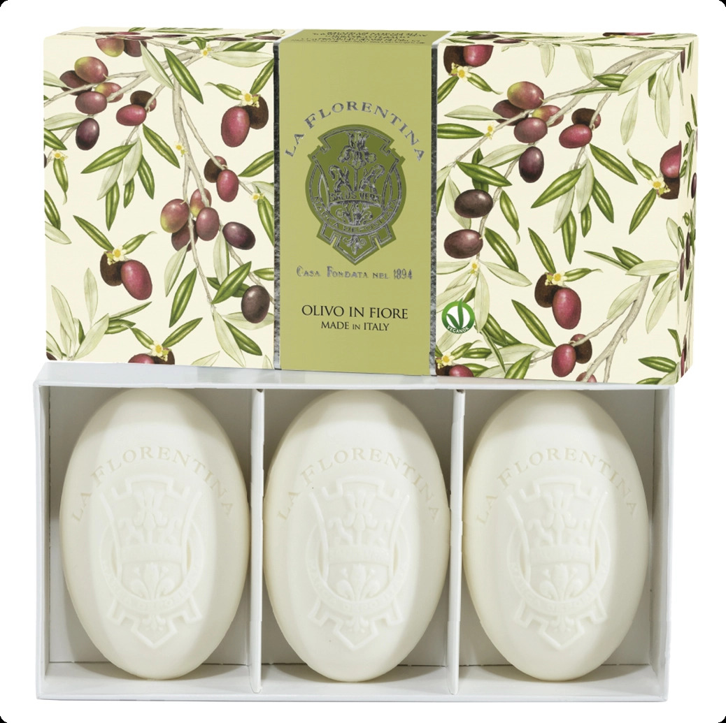 La Florentina Olive Flowers Soap Набор (мыло 150 гр x 3 шт.) для женщин и мужчин