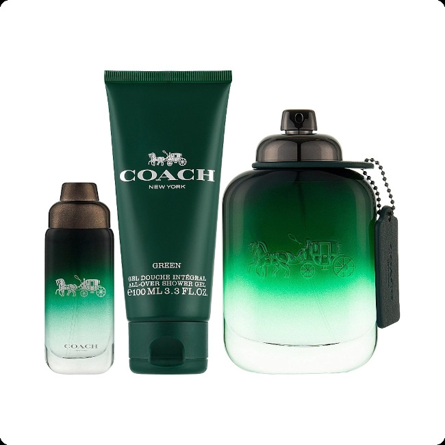 Coach Green Набор (туалетная вода 100 мл + туалетная вода 15 мл + гель для душа 100 мл) для мужчин