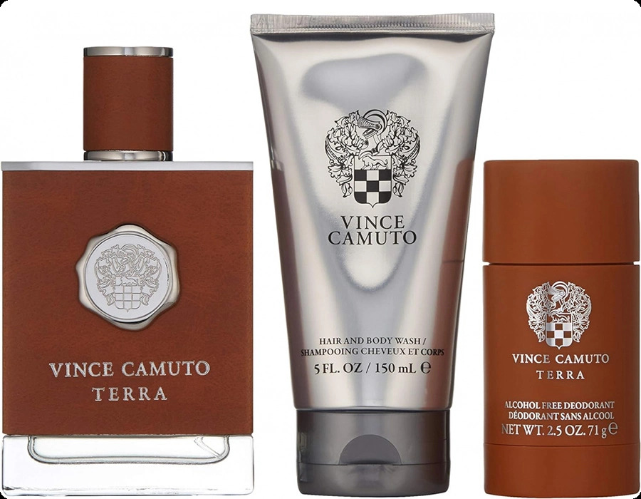 Vince Camuto Terra Набор (туалетная вода 100 мл + гель для душа 150 мл + дезодорант-стик 71 гр) для мужчин