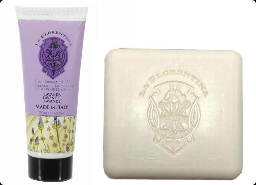 La Florentina Lavender Soap Набор (мыло 106 гр + крем для рук 75 мл) для женщин и мужчин