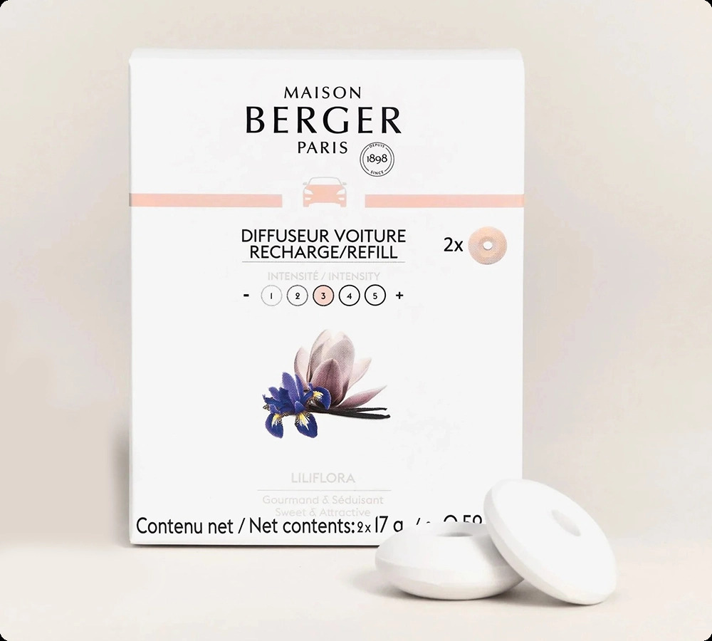 Maison Berger Liliflora Набор (аромадиффузор для авто 17 мл x 2 шт.) для женщин и мужчин