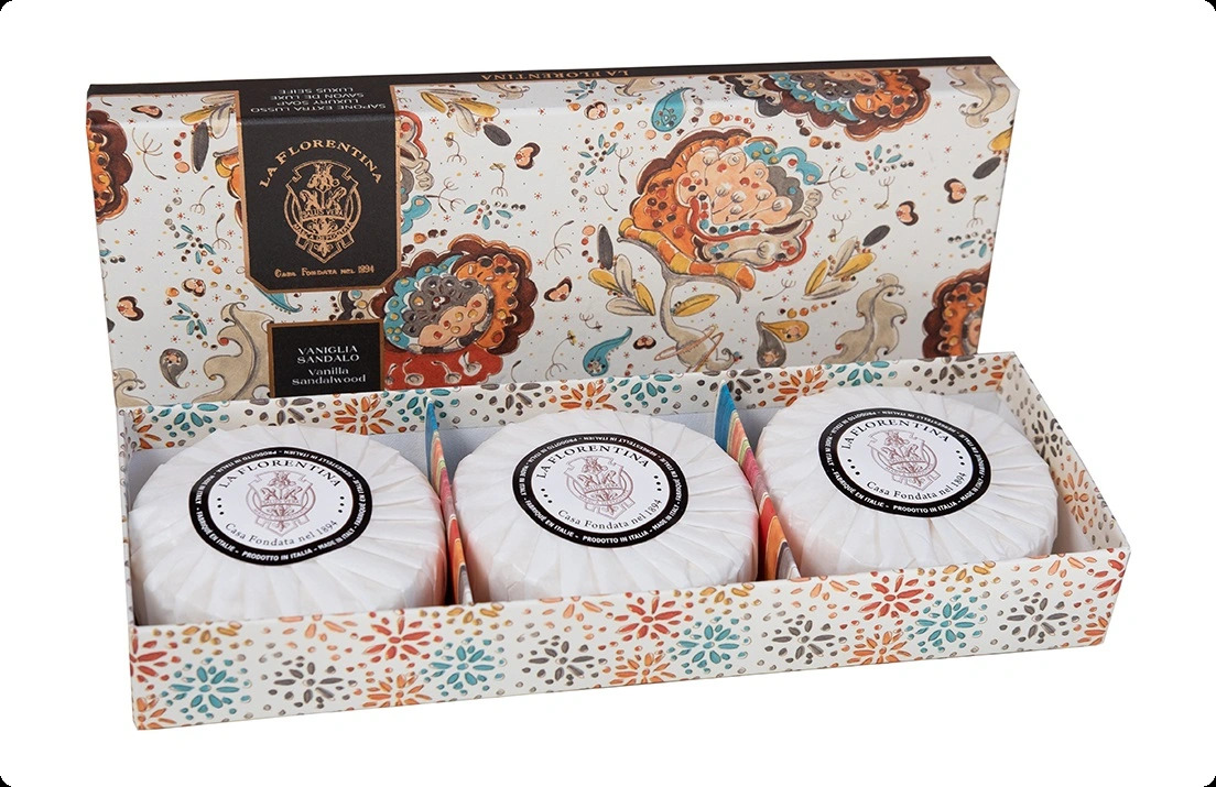 La Florentina Vanilla and Sandalwood Набор (мыло 115 гр x 3 шт.) для женщин и мужчин