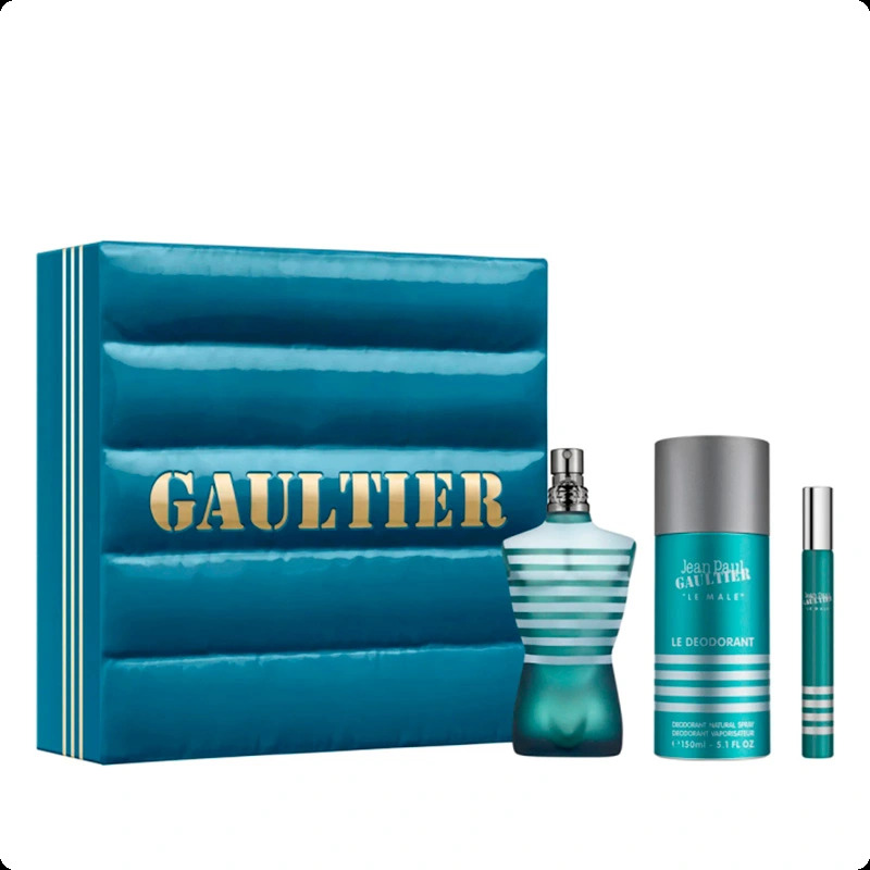 Jean Paul Gaultier Le Male Набор (туалетная вода 75 мл + туалетная вода 10 мл + дезодорант-спрей 150 мл) для мужчин