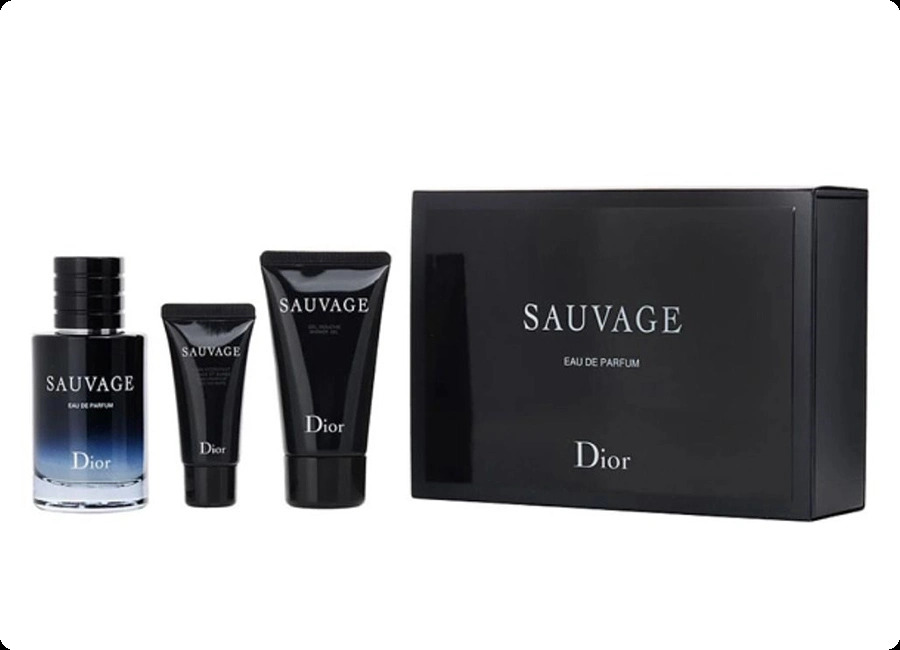 Christian Dior Sauvage Eau de Parfum Набор (парфюмерная вода 60 мл + гель для душа 50 мл + гель для бритья 20 мл) для мужчин