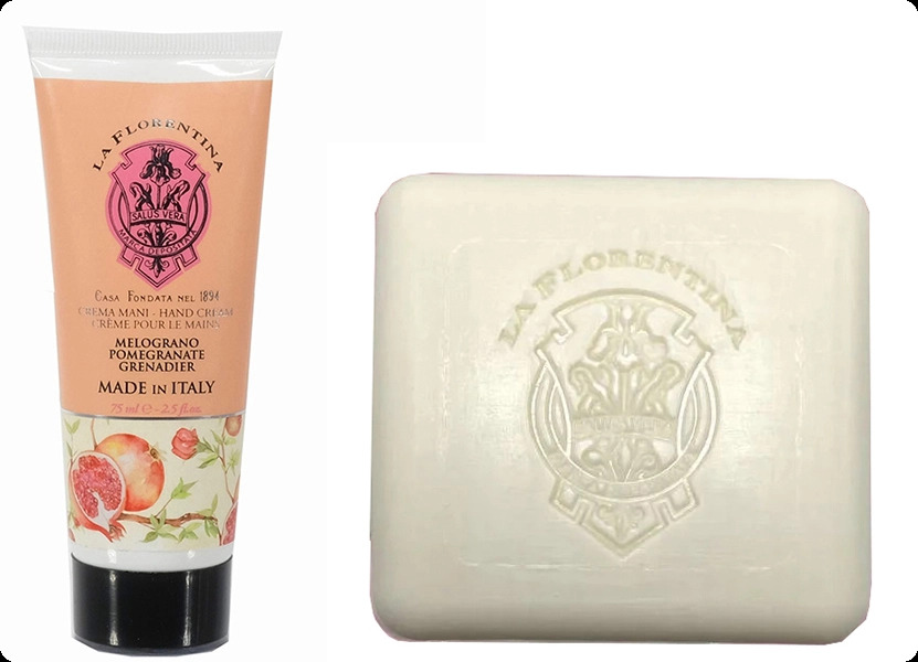 La Florentina Pomegranate Soap Набор (мыло 106 гр + крем для рук 75 мл) для женщин и мужчин