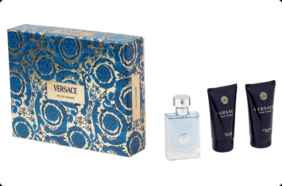 Versace Versace Pour Homme Набор (туалетная вода 50 мл + бальзам после бритья 50 мл + шампунь 50 мл) для мужчин