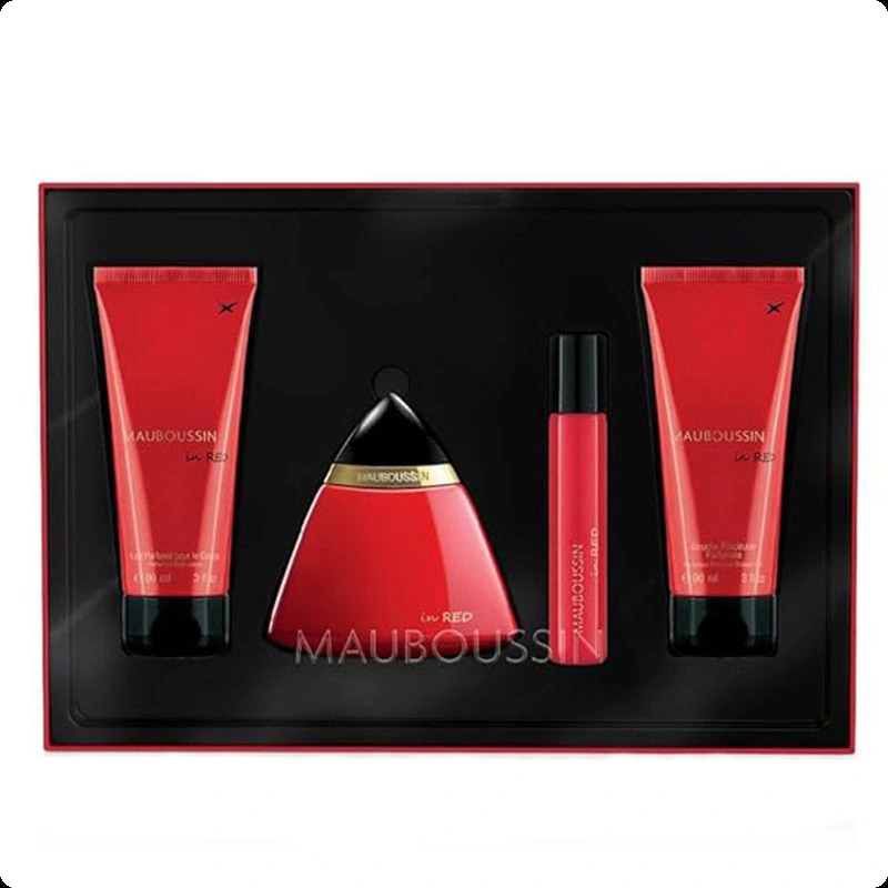 Mauboussin Mauboussin in Red Набор (парфюмерная вода 100 мл + парфюмерная вода 20 мл + гель для душа 90 мл + лосьон для тела 90 мл) для женщин