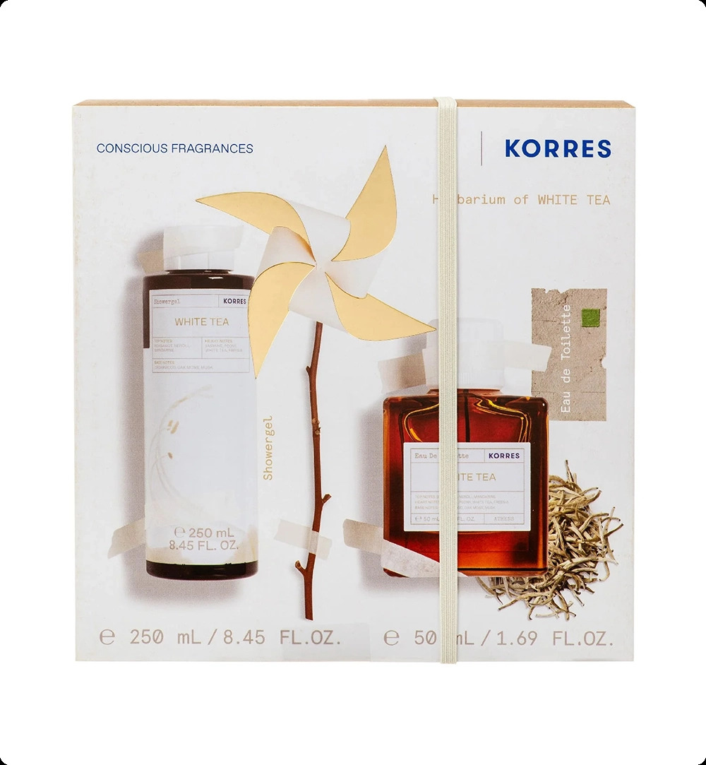 Korres White Tea Набор (туалетная вода 50 мл + гель для душа 250 мл) для женщин и мужчин