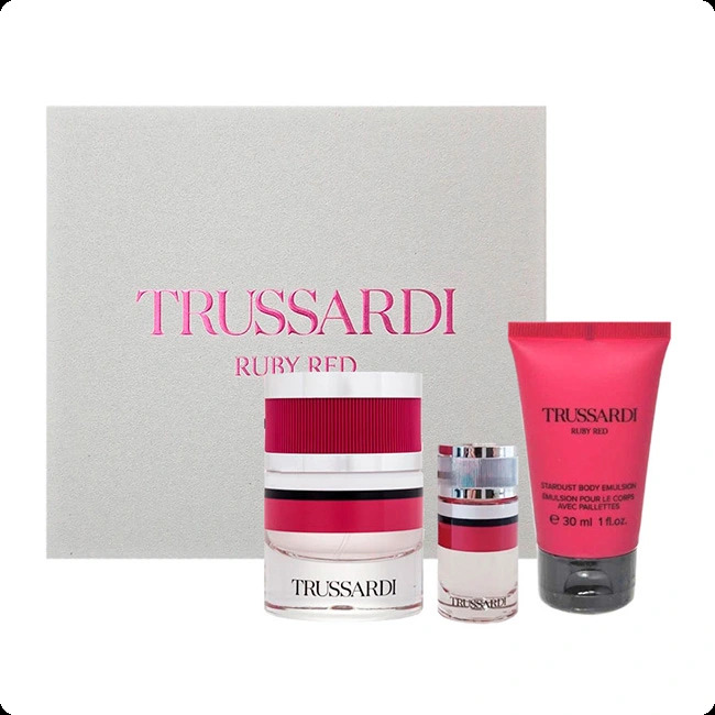 Trussardi Ruby Red Набор (парфюмерная вода 30 мл + парфюмерная вода 7 мл + эмульсия для тела 30 мл) для женщин