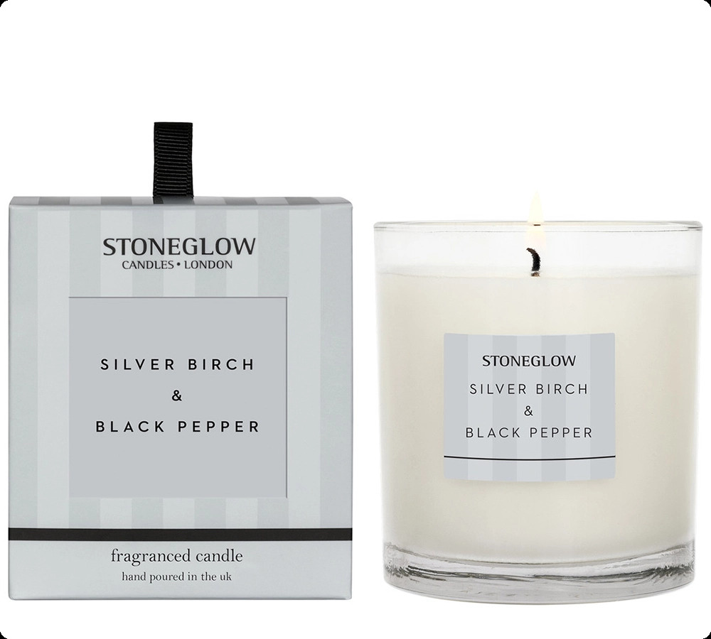 Stoneglow Silver Birch and Black Pepper Свеча 180 гр для женщин и мужчин