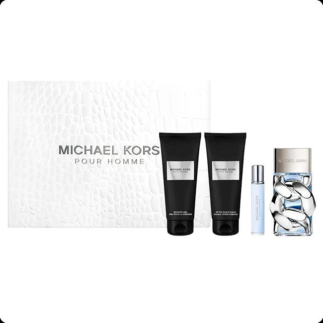 Michael Kors Pour Homme Набор (парфюмерная вода 100 мл + парфюмерная вода 10 мл + гель для душа 100 мл + бальзам после бритья 100 мл) для мужчин