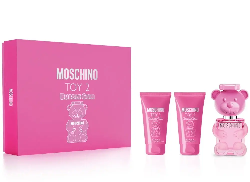 Москино той 2. Moschino Toy 2 Bubble Gum. Moschino 50 мл Bubble Gum. Набор Moschino Toy. Moschino Bubble Gum набор.