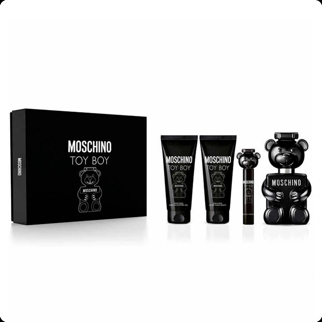Moschino Toy Boy Набор (парфюмерная вода 100 мл + парфюмерная вода 10 мл + гель для душа 100 мл + бальзам после бритья 100 мл) для мужчин