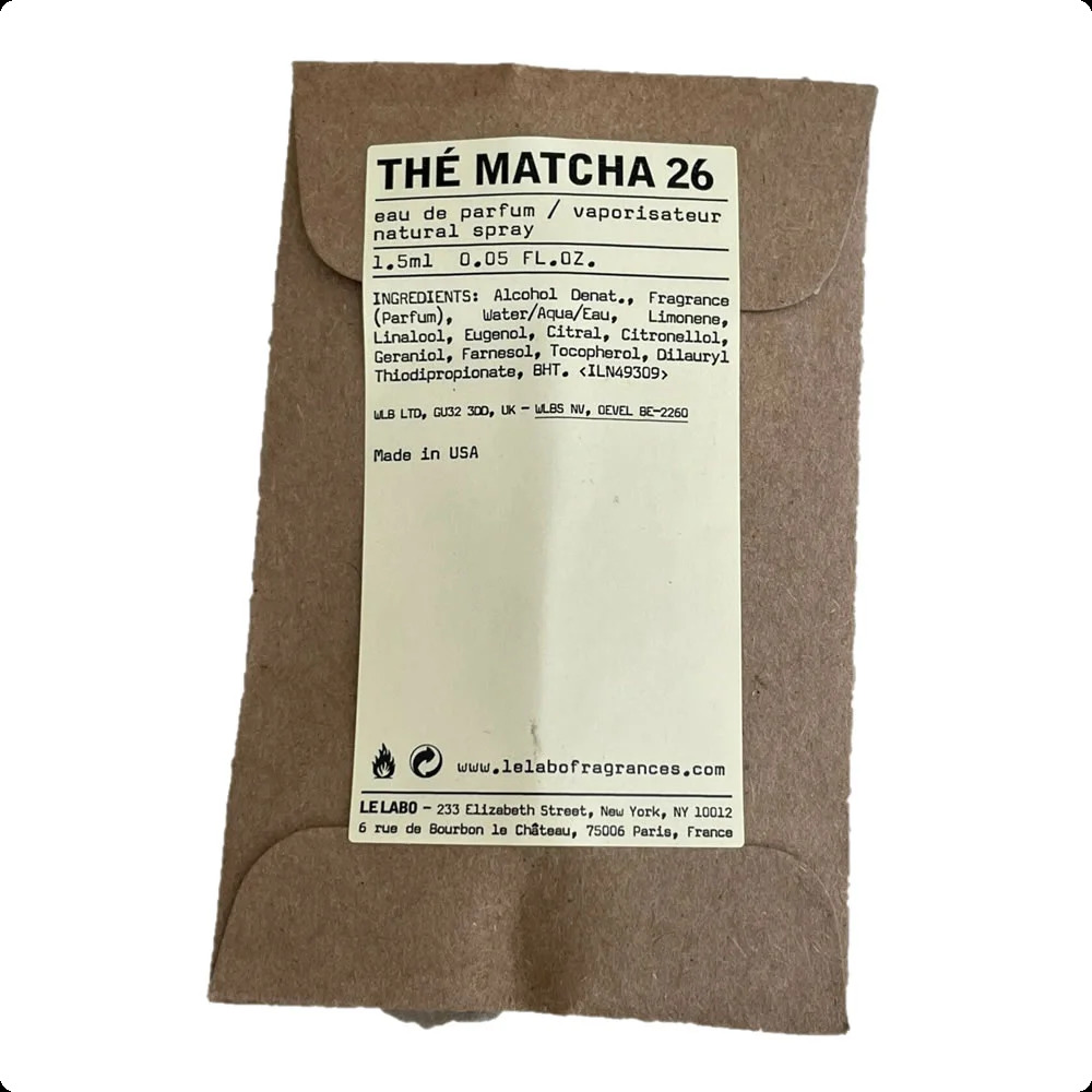 Миниатюра Le Labo The Matcha 26 Парфюмерная вода 0.75 мл - пробник духов