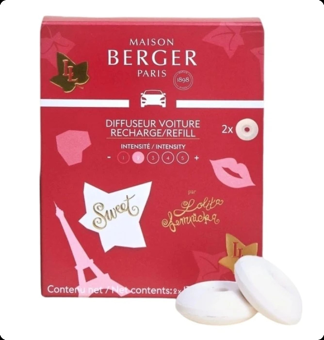 Maison Berger Sweet Lolita Lempicka Набор (аромадиффузор для авто 17 мл x 2 шт.) для женщин и мужчин
