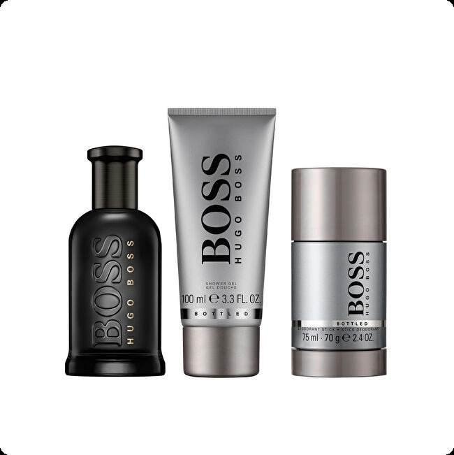 Hugo Boss Boss Bottled Parfum Набор (духи 100 мл + гель для душа 100 мл + дезодорант-стик 75 гр) для мужчин