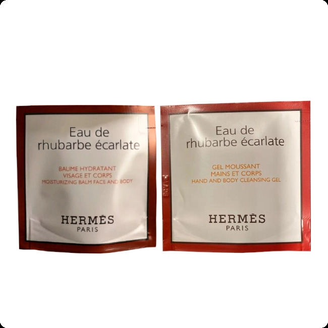 Hermes Eau de Rhubarbe Ecarlate Набор (гель для душа 7 мл + бальзам для лица и тела 7 мл) для женщин и мужчин