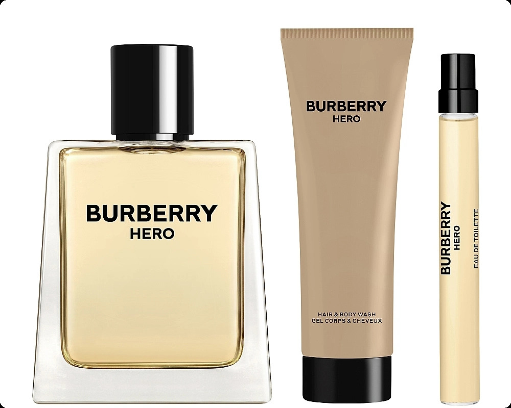 Burberry Hero Набор (туалетная вода 100 мл + туалетная вода 10 мл + гель для душа 75 мл) для мужчин