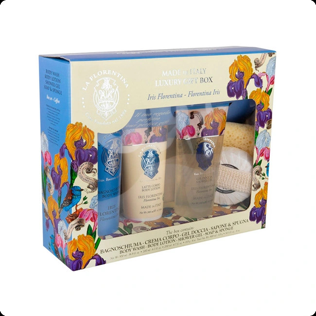 La Florentina Iris Florentina Soap Набор (гель для душа 200 мл + лосьон для тела 200 мл + аксессуар 1 шт + мыло 115 гр + пена для ванны 500 мл) для женщин и мужчин