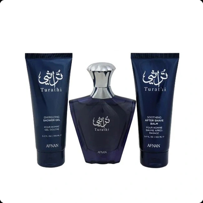 Afnan Turathi Blue Набор (парфюмерная вода 90 мл + гель для душа 100 мл + бальзам после бритья 100 мл) для мужчин