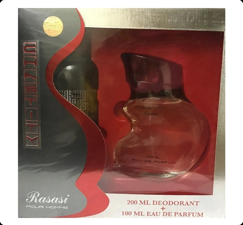 Rasasi Chastity Homme Набор (парфюмерная вода 100 мл + дезодорант-спрей 200 мл) для мужчин