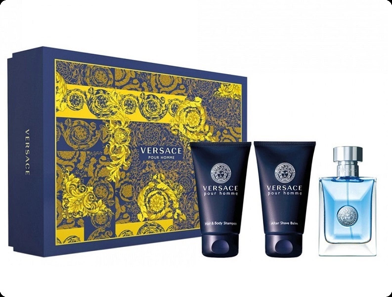 Versace Versace Pour Homme Набор (туалетная вода 50 мл + гель для душа 50 мл + бальзам после бритья 50 мл) для мужчин