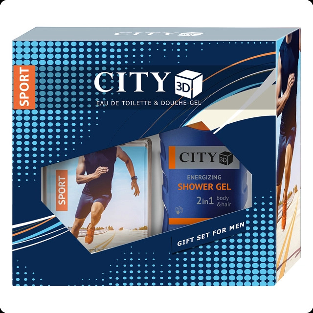 City Parfum 3D Sport Набор (туалетная вода 90 мл + гель для душа 150 мл) для мужчин
