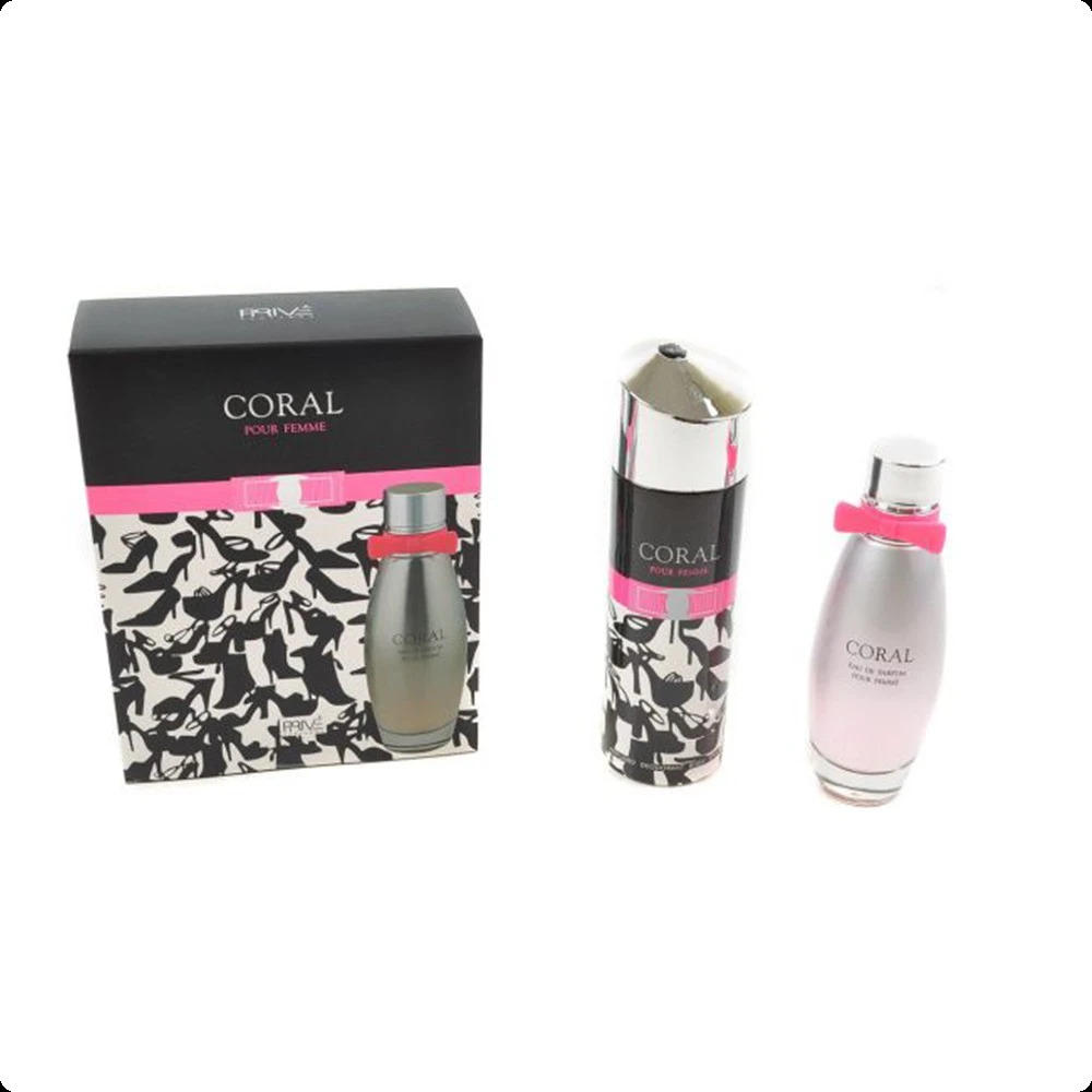 Prive Perfumes Coral Набор (парфюмерная вода 95 мл + дезодорант-спрей 175 мл) для женщин