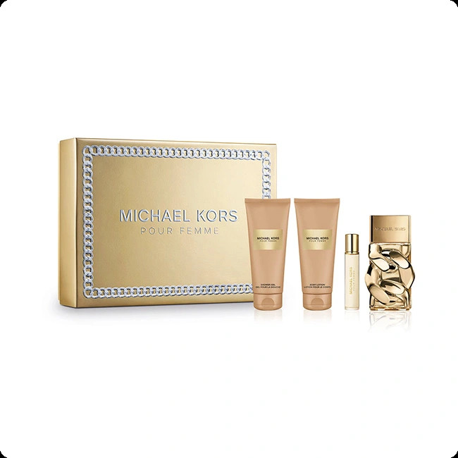 Michael Kors Pour Femme Набор (парфюмерная вода 100 мл + парфюмерная вода 10 мл + гель для душа 100 мл + лосьон для тела 100 мл) для женщин