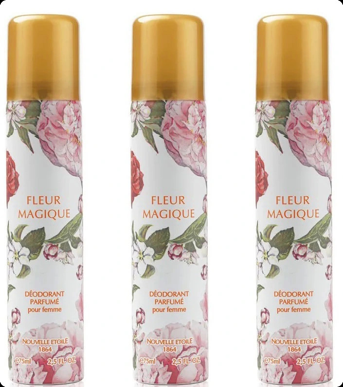 Nouvelle Etoile Fleur Magique Набор (дезодорант-спрей 75 мл x 3 шт.) для женщин
