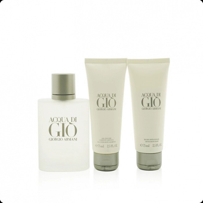 Giorgio Armani Acqua Di Gio Набор (туалетная вода (уценка) 100 мл + гель для душа (уценка) 75 мл + бальзам после бритья (уценка) 75 мл) для мужчин