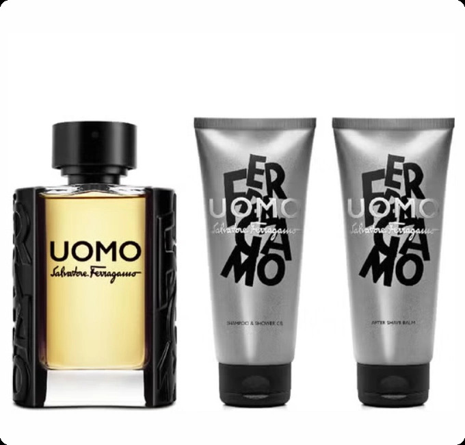Salvatore Ferragamo Uomo Набор (парфюмерная вода 100 мл + гель для душа 100 мл + бальзам после бритья 100 мл) для мужчин