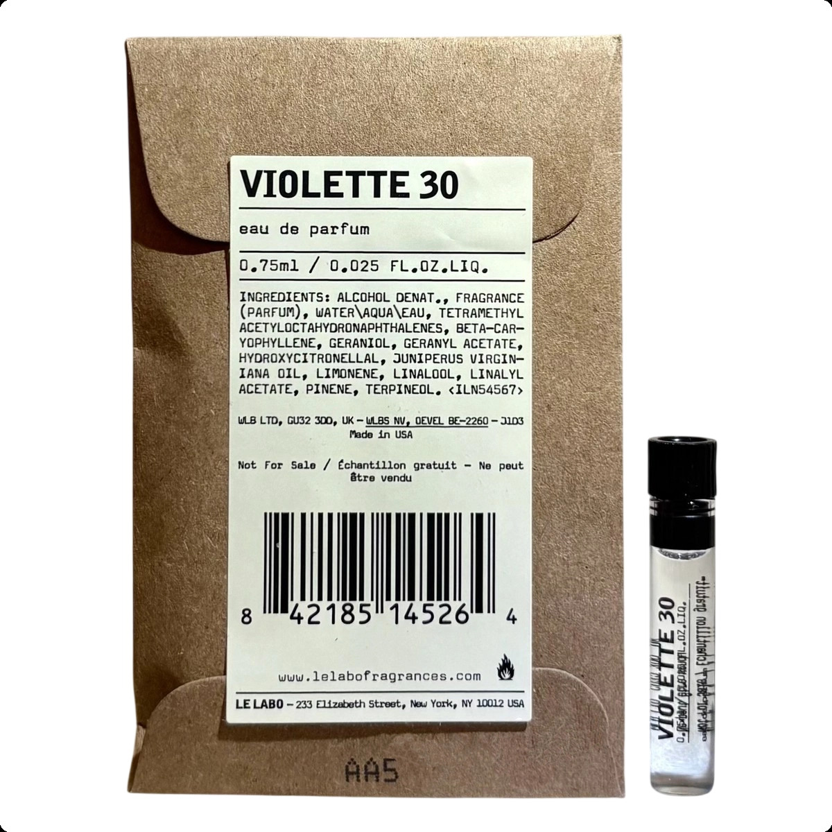 Миниатюра Le Labo Violette 30 Парфюмерная вода 0.75 мл - пробник духов
