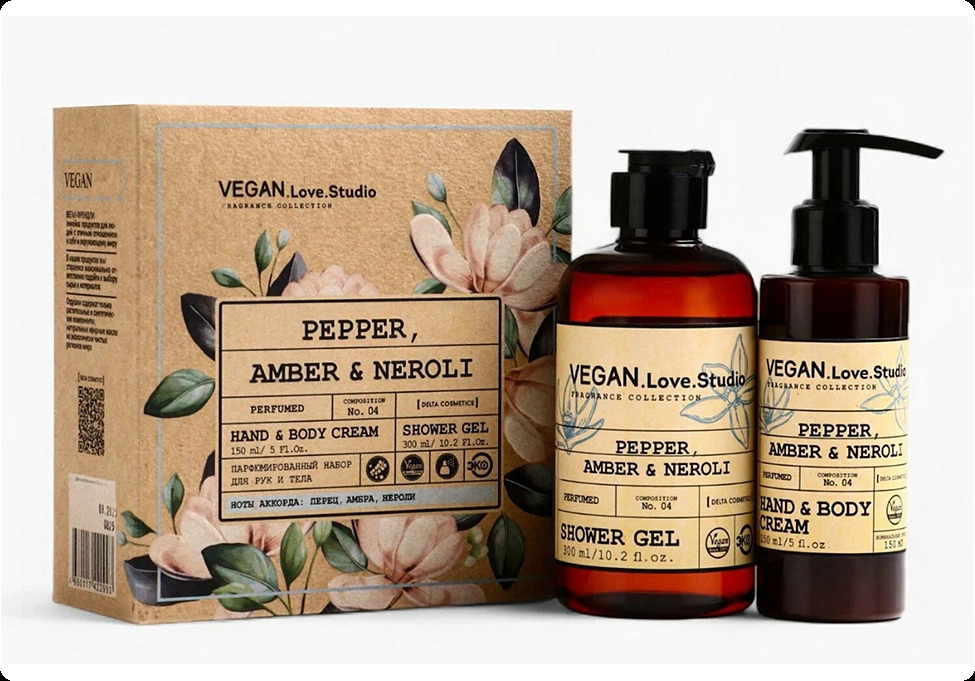 Delta Parfum Pepper Amber and Neroli Набор (гель для душа 300 мл + крем для тела 150 мл) для женщин и мужчин