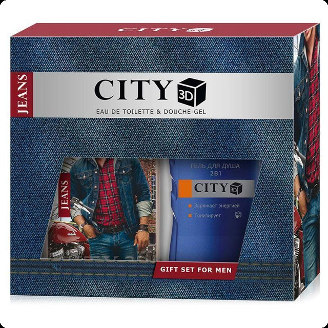 City Parfum 3D Jeans Набор (туалетная вода 90 мл + гель для душа 150 мл) для мужчин