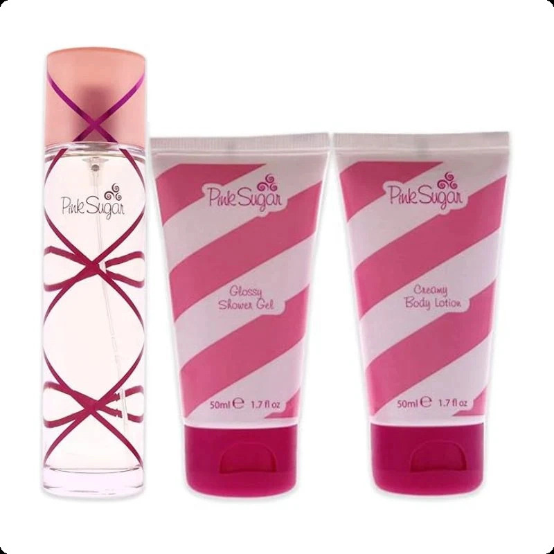 Aquolina Pink Sugar Набор (туалетная вода 50 мл + гель для душа 50 мл + лосьон для тела 50 мл) для женщин
