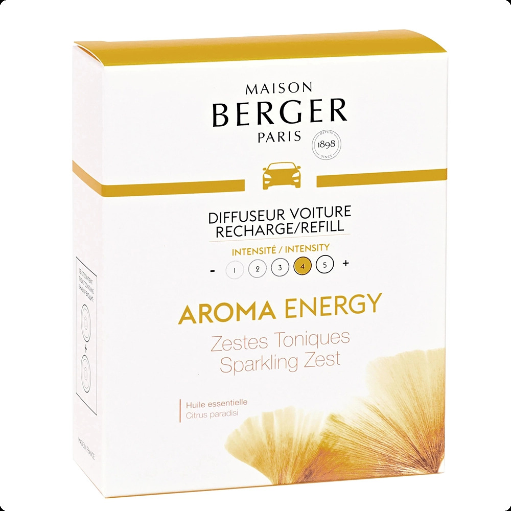 Maison Berger Aroma Energy Sparkling Zest Набор (аромадиффузор для авто 17 мл x 2 шт.) для женщин и мужчин