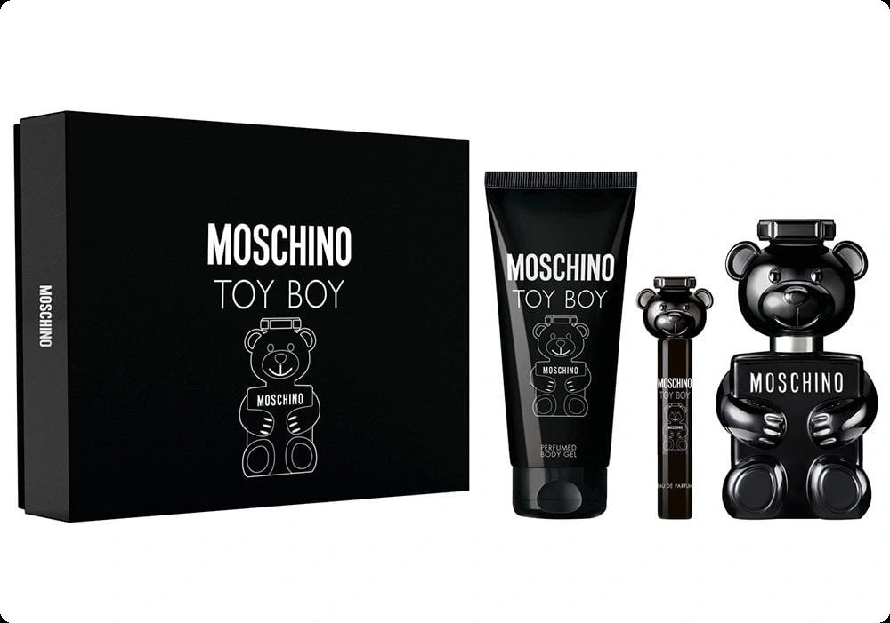 Moschino Toy Boy Набор (парфюмерная вода 100 мл + парфюмерная вода 10 мл + парфюмированный гель 100 мл) для мужчин