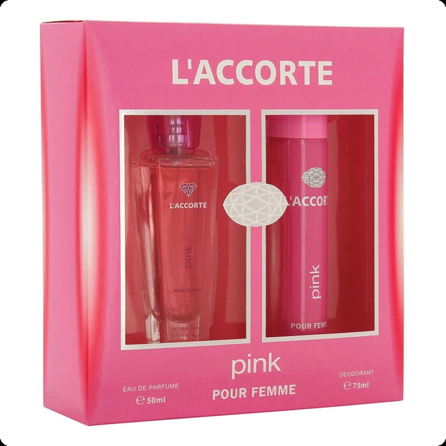 KPK Parfum L accorte Pink Набор (туалетная вода 50 мл + дезодорант-спрей 75 мл) для женщин