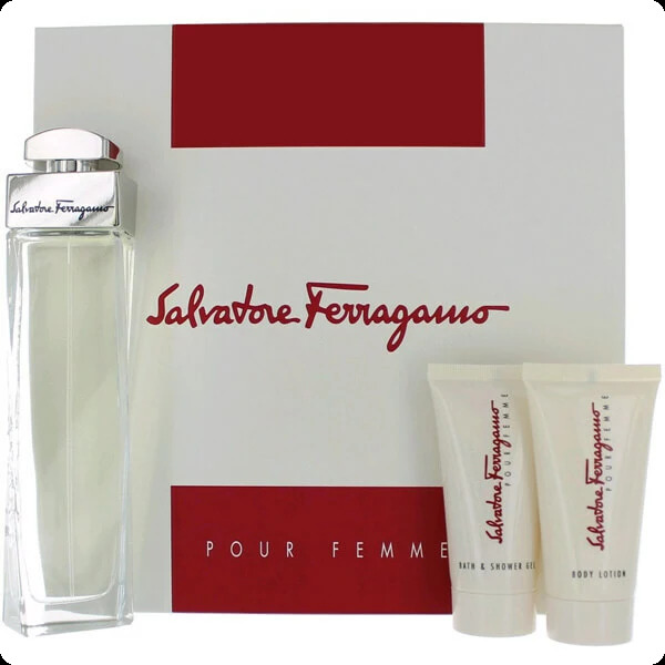 Salvatore Ferragamo Salvatore Ferragamo Pour Femme Набор (парфюмерная вода 100 мл + гель для душа 50 мл + лосьон для тела 50 мл) для женщин