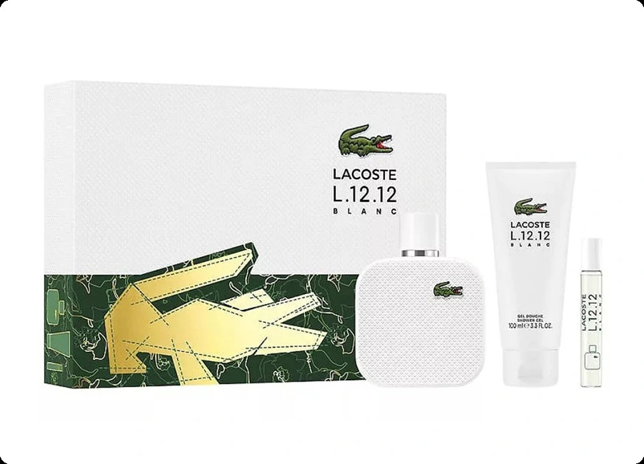 Lacoste Eau de Lacoste L 12 12 Blanc Pure Набор (туалетная вода 100 мл + туалетная вода 7.5 мл + гель для душа 100 мл) для мужчин