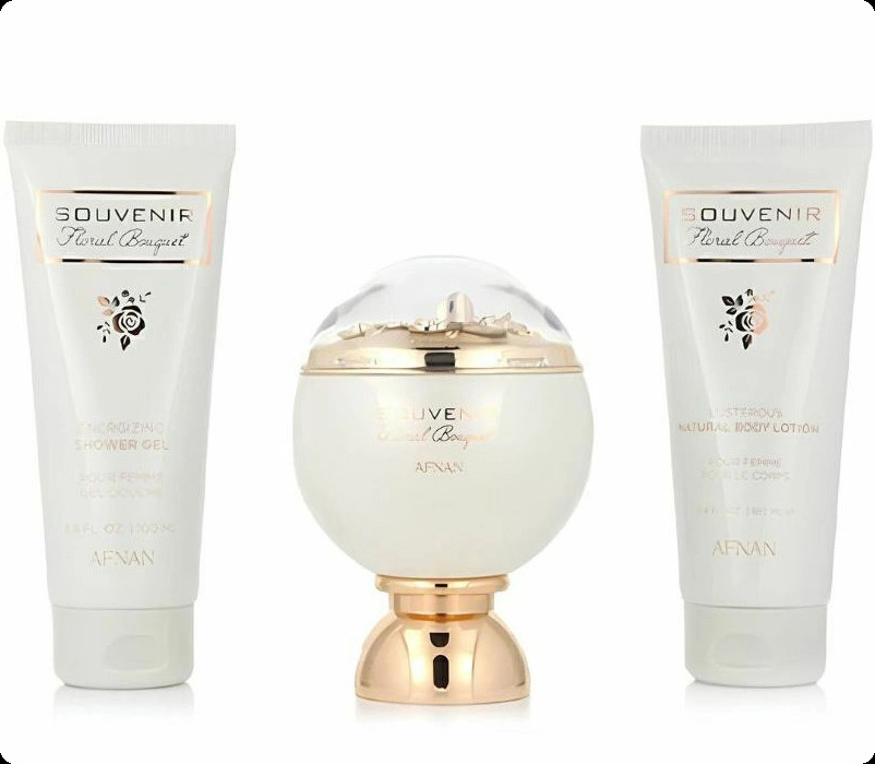 Afnan Souvenir Floral Bouquet Набор (парфюмерная вода 100 мл + гель для душа 100 мл + лосьон для тела 100 мл) для женщин