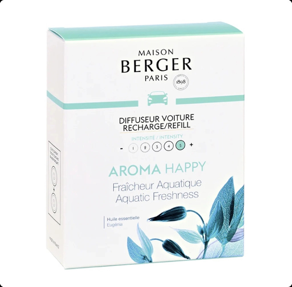 Maison Berger Aroma Happy Aquatic Freshness Набор (аромадиффузор для авто 17 мл x 2 шт.) для женщин и мужчин